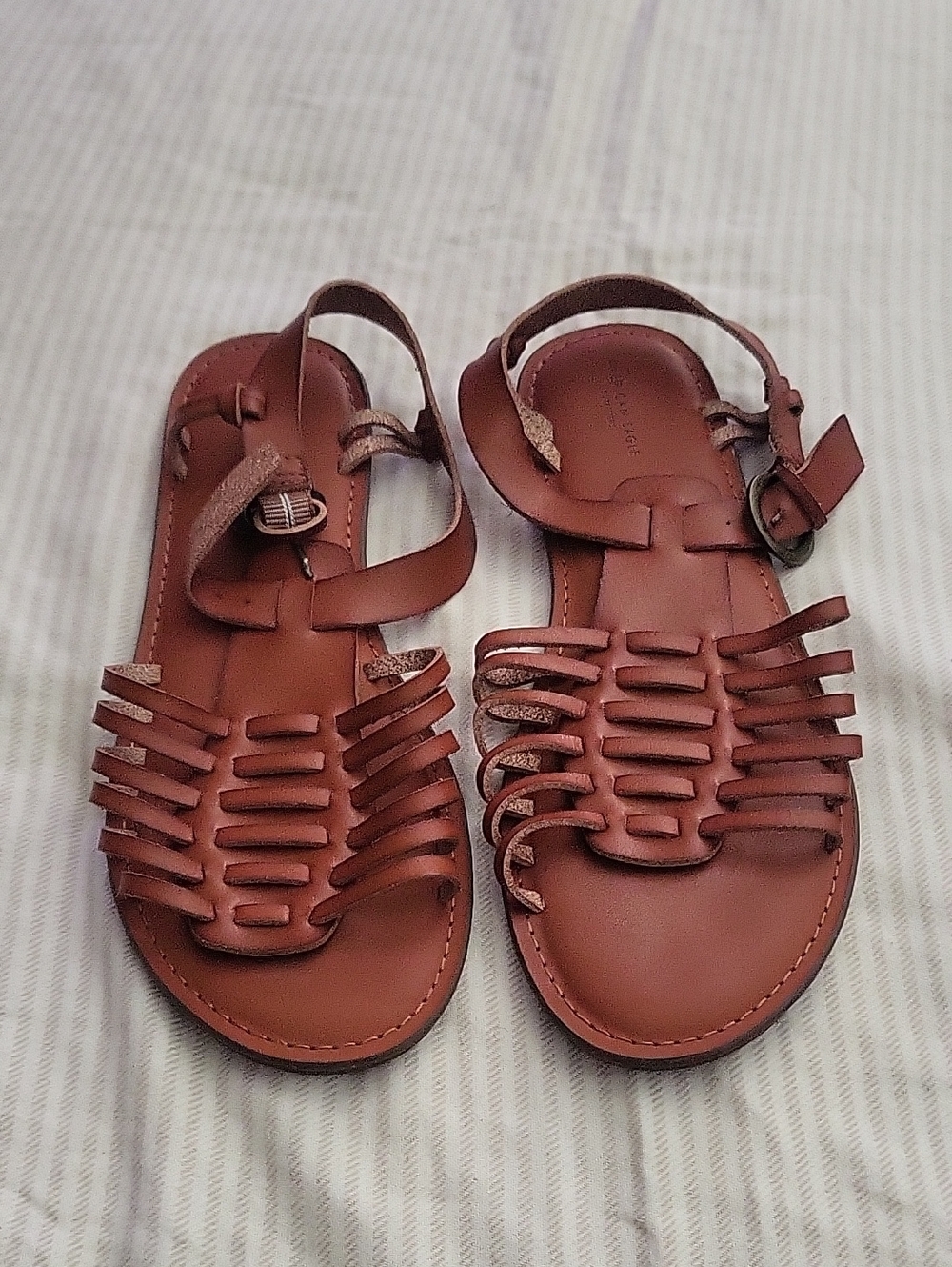 American Eagle Outfitters Tan Brown Leather Strappy Sandals